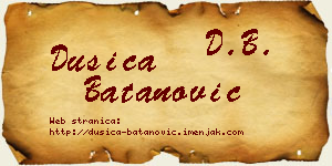 Dušica Batanović vizit kartica